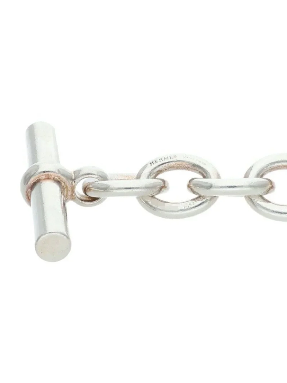 Hermes Parade T GM Silver Necklace Lg